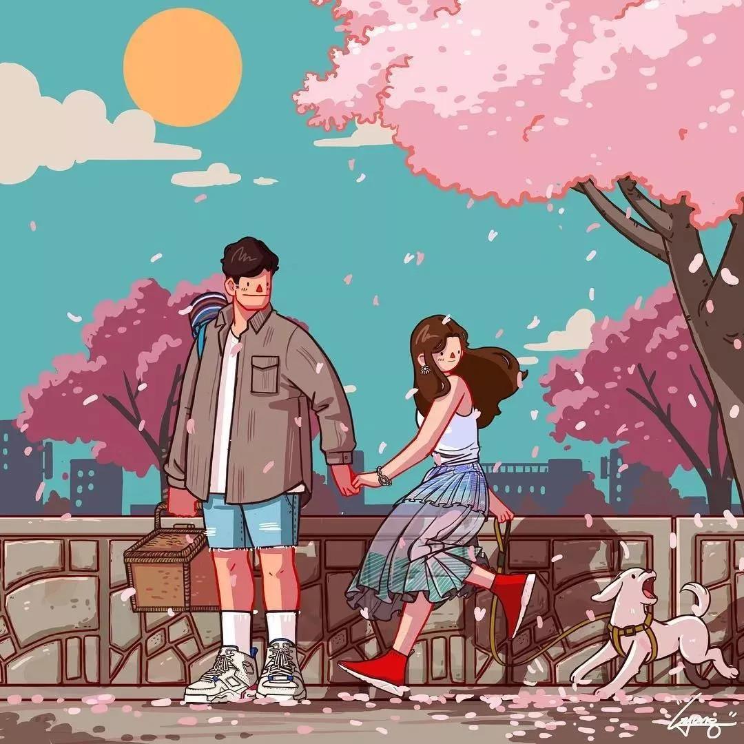插画师来喂狗粮美好的爱情故事来自日常插画家的恋人浪漫时刻