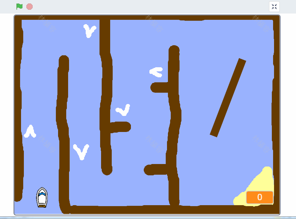 scratch少儿编程教程(十)-赛船比赛游戏