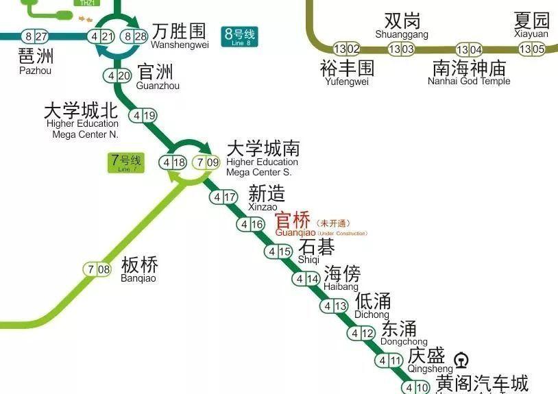 广州地铁4号线规划新增车站预计2022年3月动工