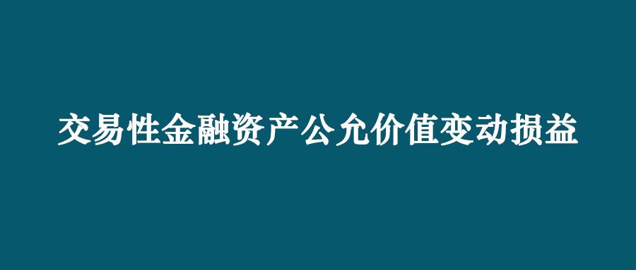 交易性金融资产公允价值变动损益