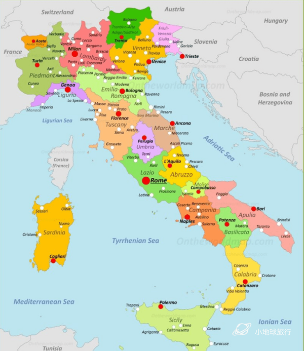 意大利地图是什么样的?