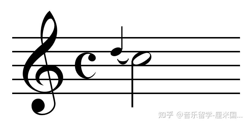 如果主要音符带附点,倚音的演奏时长是主要音的2/3. 单倚音: 复倚音