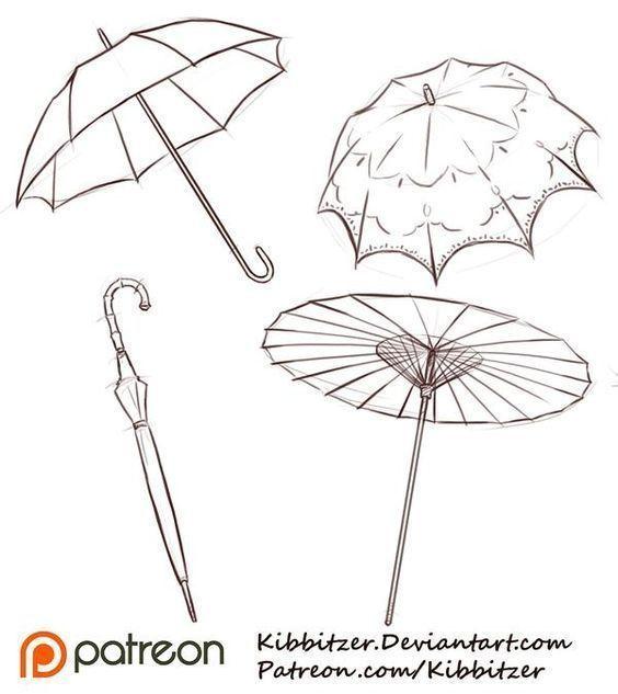 拆分结构今天教你画透明的雨伞绘画素材