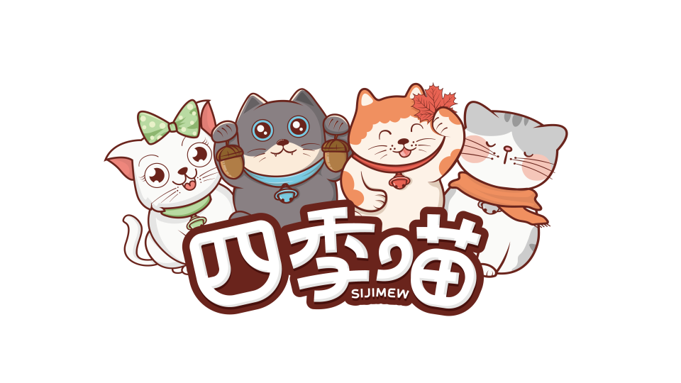 卡通猫咪呆萌可爱休闲食品品牌logo标志设计思路分享