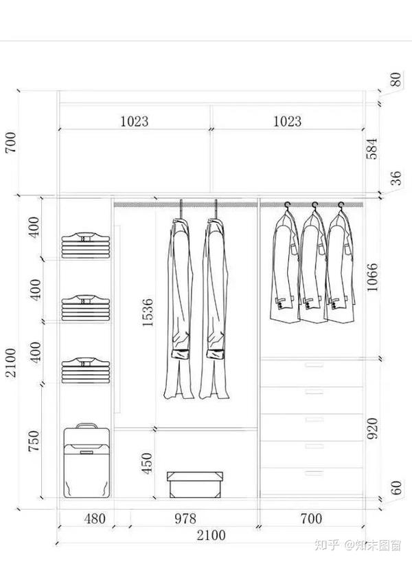 2.1米衣柜内部结构