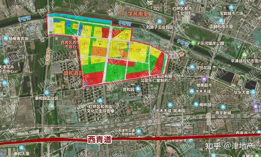 01,11-02单元部分用地(大明道以北片区)位于环内西营门板块西青道以北