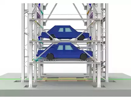 25层水平3车位塔式立体车库三维模型设计