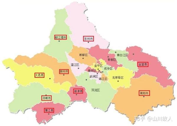成都都市圈:那些环绕成都一圈的周边区县,各自发展情况如何?