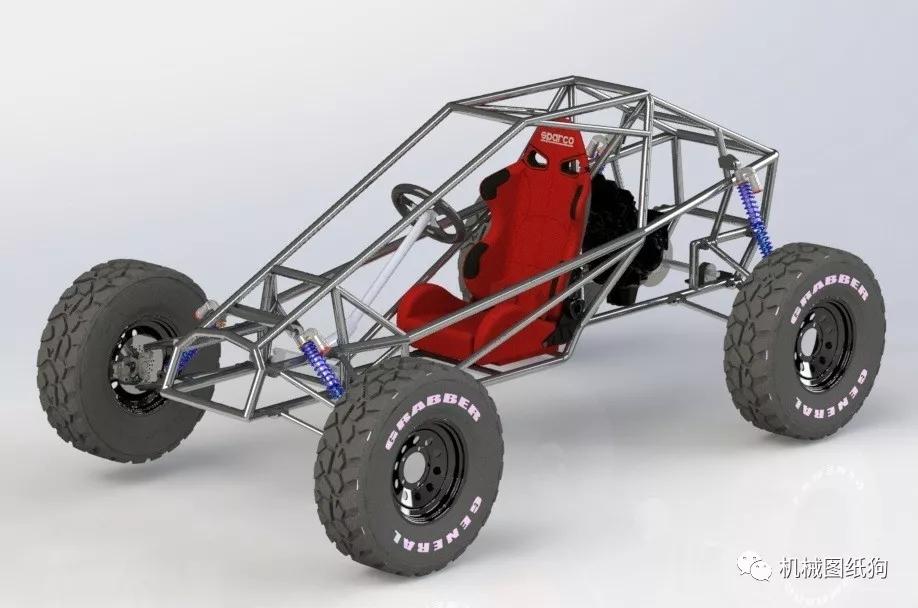 【卡丁赛车】kartcross钢管车架模型3d图纸 step格式