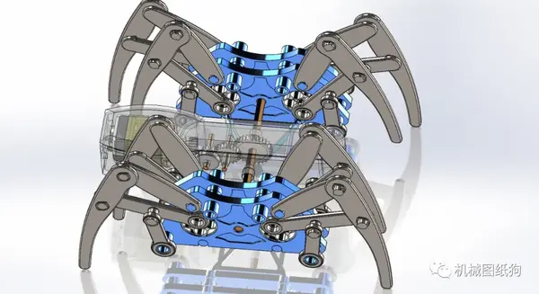 机器人roboticspider蜘蛛八足爬行结构3d图纸solidworks设计