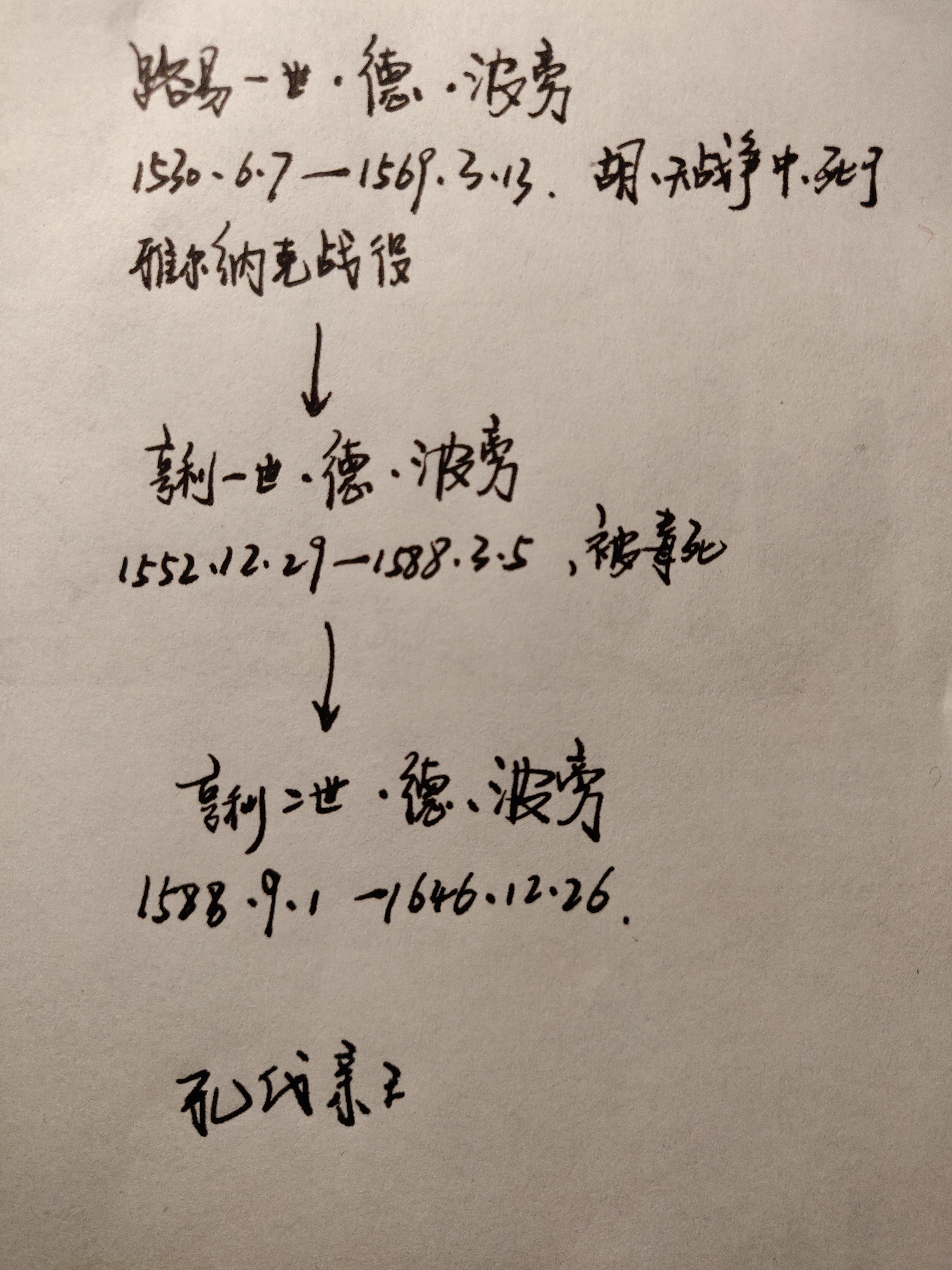 南特敕令之前的胡格诺战争一文的人物关系图