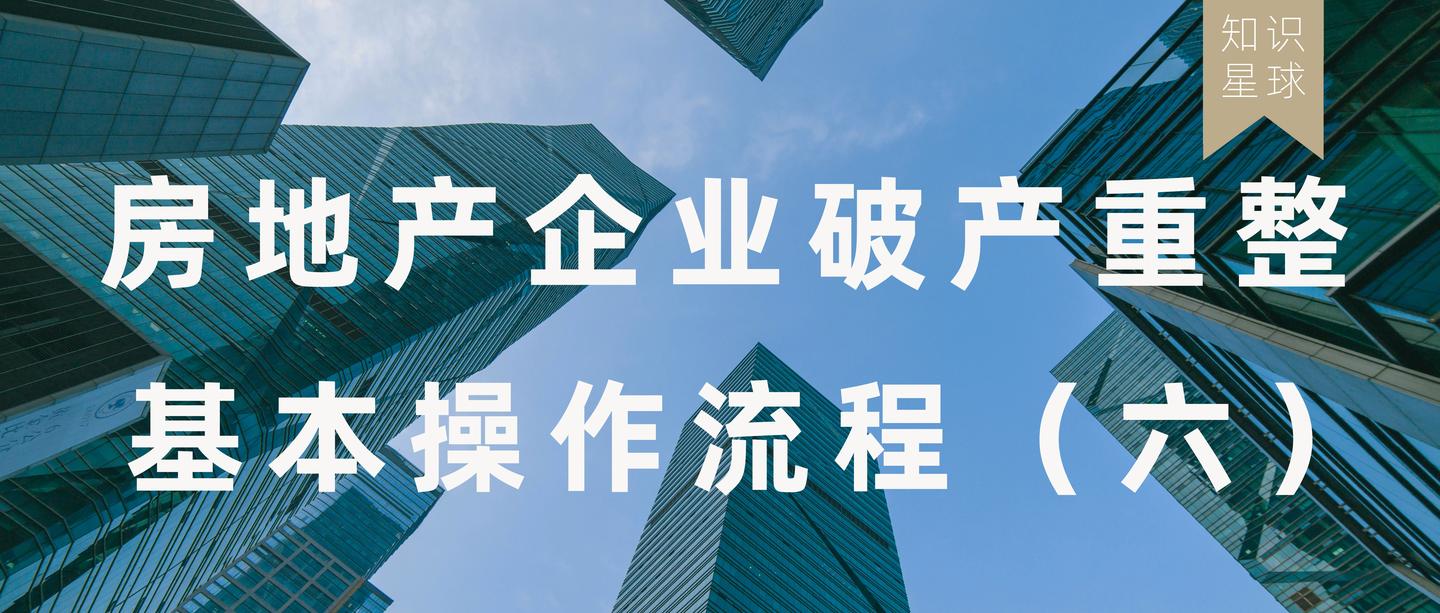 操作指引 | 房地产企业破产重整基本操作流程(六)