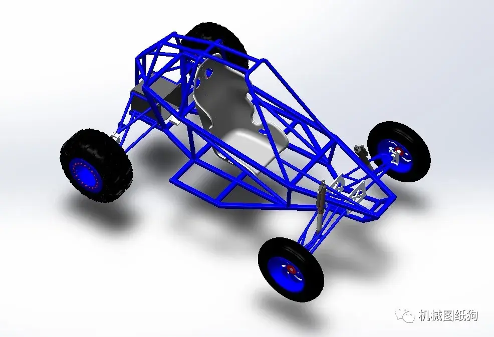 卡丁赛车offroadbuggy钢管车架简易模型3d图纸solidworks设计