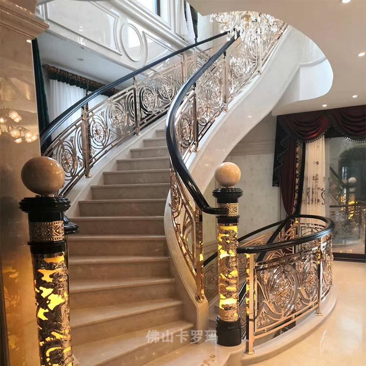 汉中欧式铜楼梯弧形护栏价格
