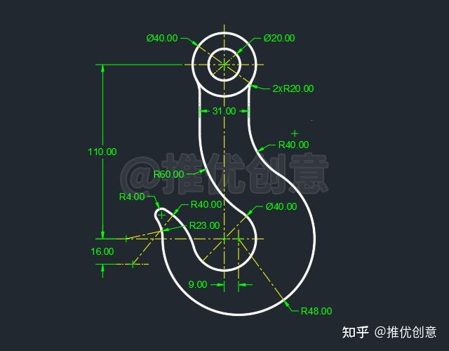 机械制图画吊钩跪求大神指点