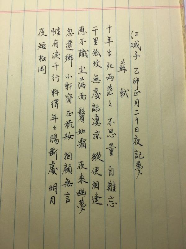 苏轼《江城子》笔友习作欣赏