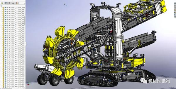 工程机械vltm42055斗轮挖掘机拼装模型3d图纸xt格式