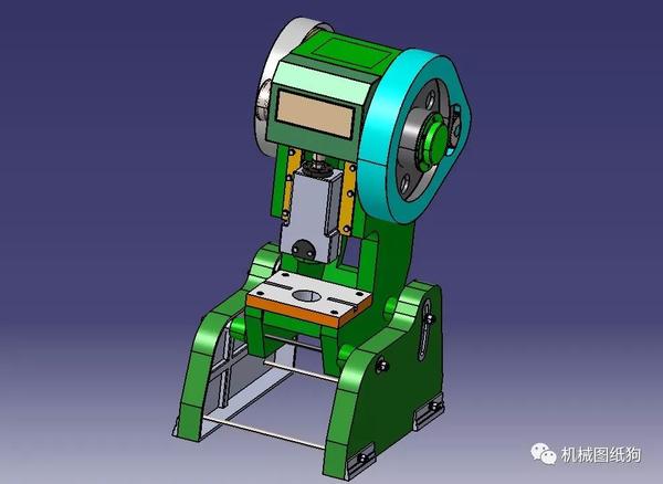 工程机械 简易小型冲床3d数模图纸 step格式