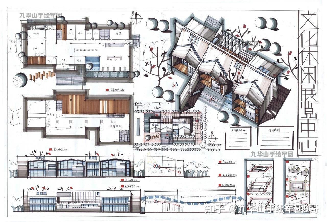 九华山手绘军团建筑学考研暑假班学员作业来一波分享准备考研的你准备
