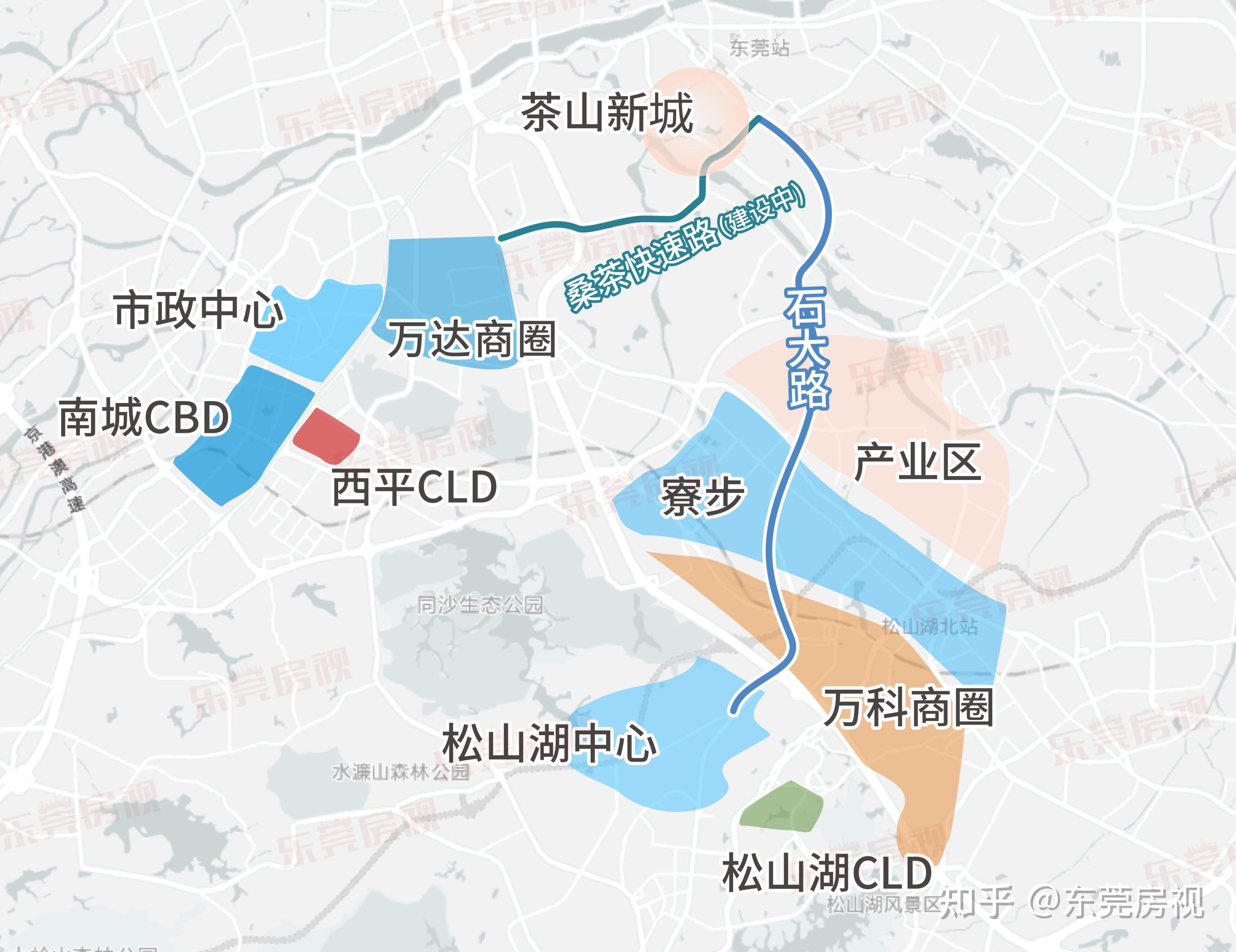 两条快速路,桑茶快速路(建设中)约10分钟直达东城,新石大路约15分钟