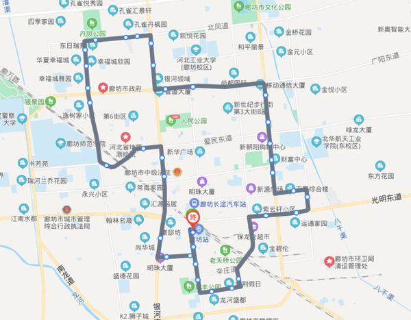 河北廊坊火车站24路公交车路线:07:00-19:00:廊坊站→钰海嘉苑小区