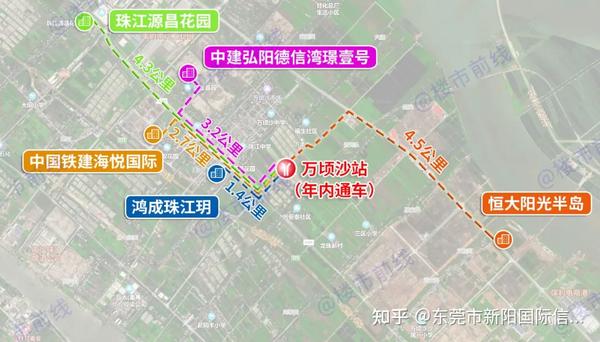 往北一站的 横沥,则是因为明珠湾区,国际金融岛的规划利好,楼价比万顷