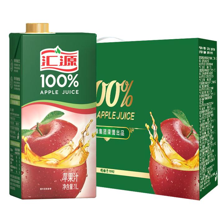 汇源果汁 1l果汁 100%苹果汁 1l*6盒礼盒装 果汁饮料大京东06 76.