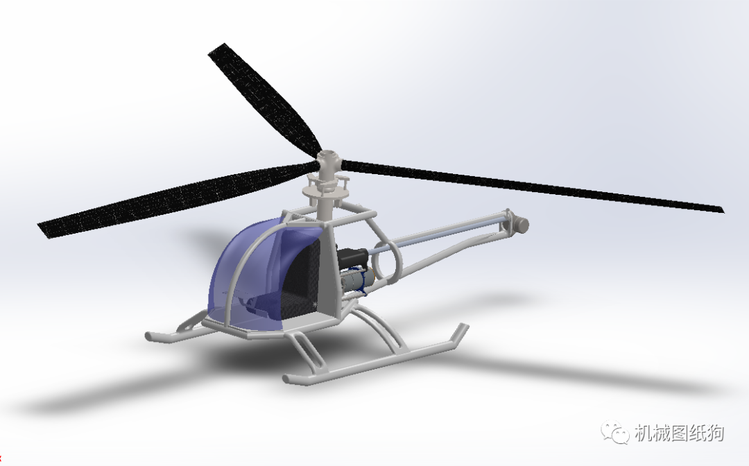 【飞行模型】light sport轻型单座直升飞机简易造型3d