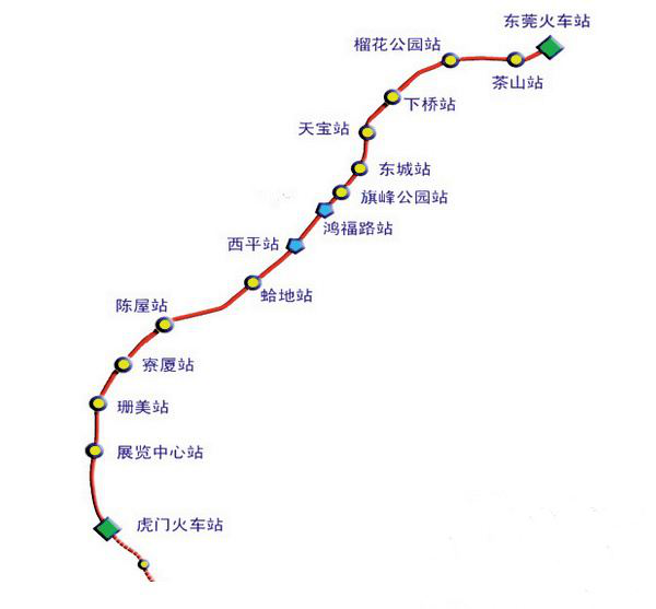 (图:东莞首条开通的地铁2号线穿过整个厚街镇)
