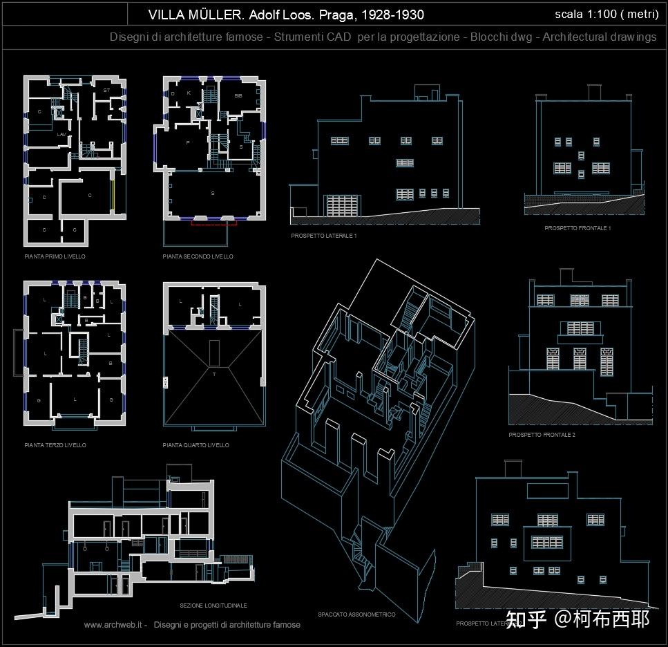 cadsu模型adolfloos阿道夫路斯作品集米勒穆勒缪勒住宅别墅moller