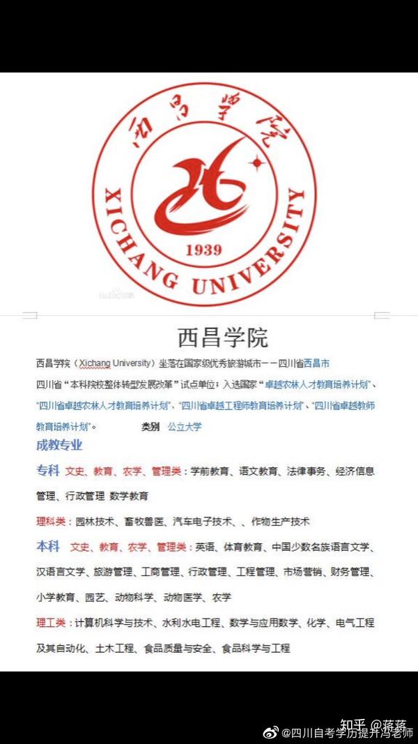 西昌学院有动物医学吗?