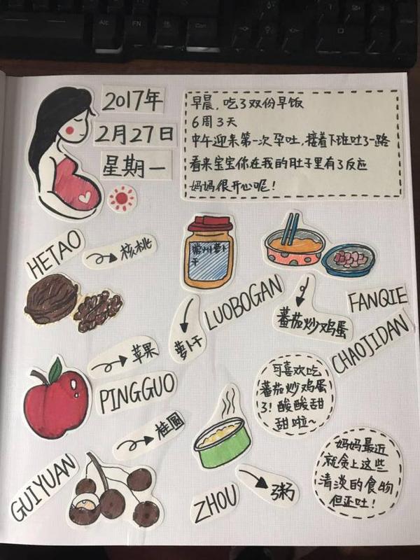 胡恁恁&西江月  xiyue 今天和大家分享 手帐圈群 胡恁恁的怀孕日记