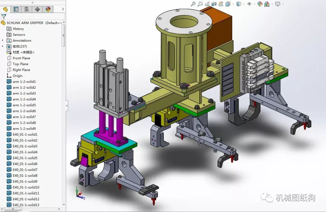 非标数模robotgripperschunk机械手机构3d数模图纸solidworks设计