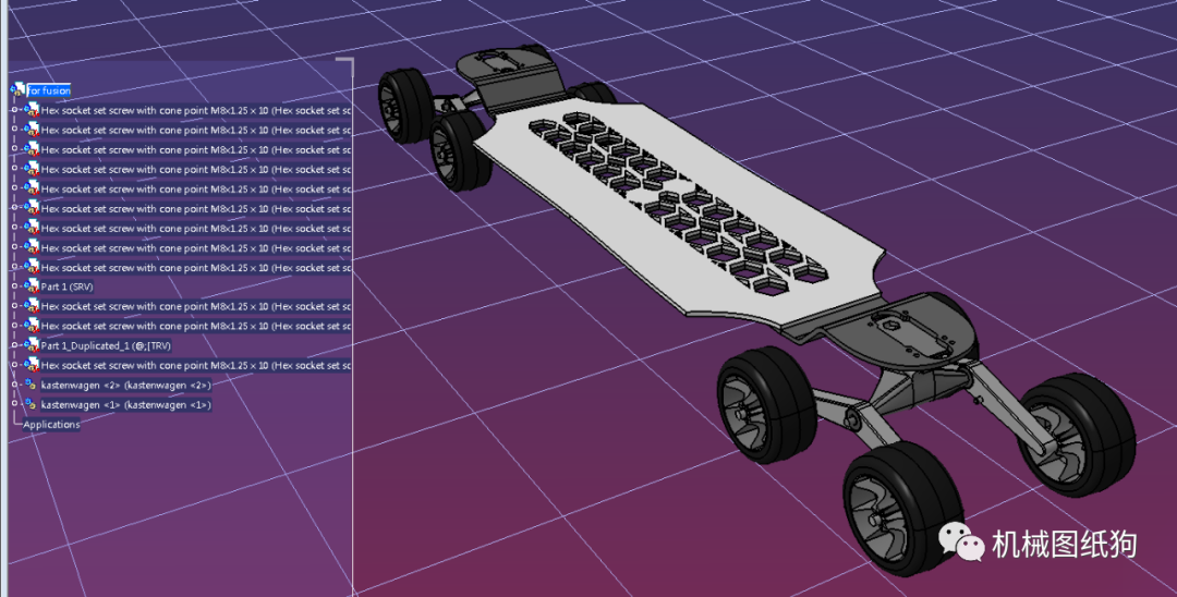 【生活艺术】mountain board滑板模型3d图纸 step格式