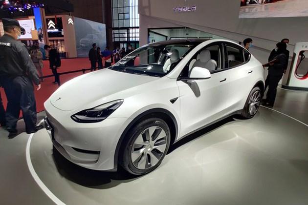 2021上海车展:实拍model y 可选白色内饰/nedc续航594