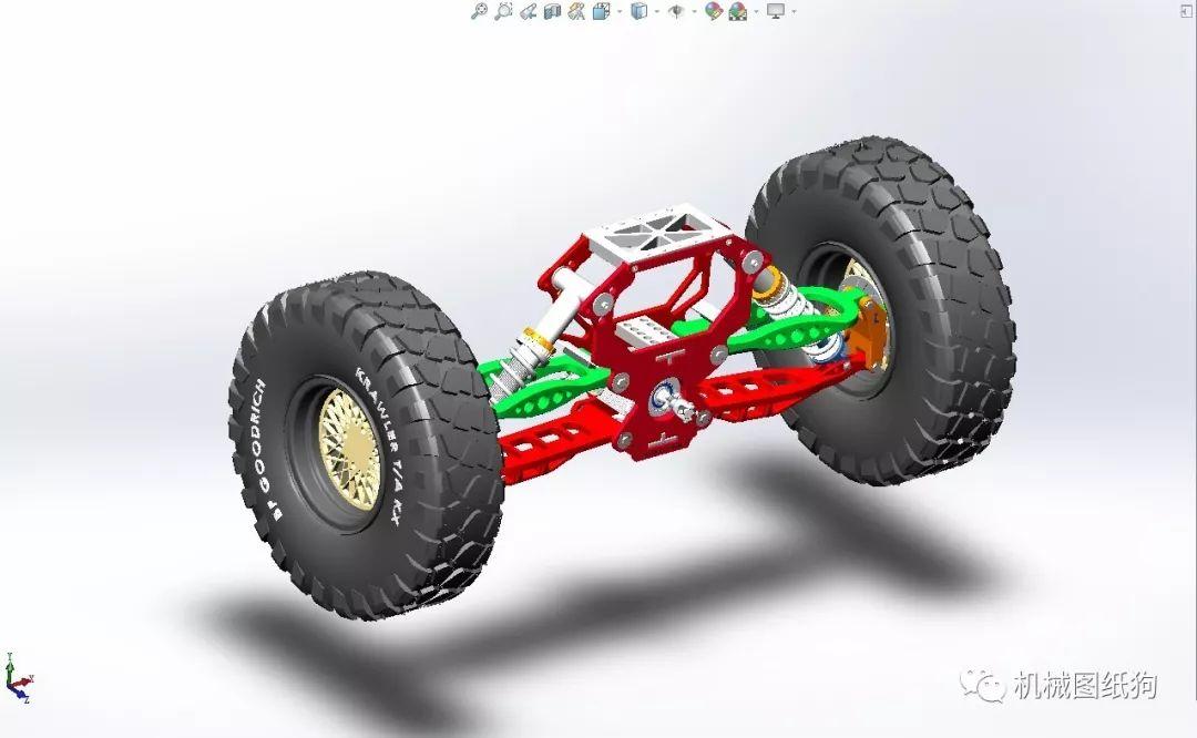 【卡丁赛车】dune buggy沙滩车后悬架3d数模图纸 solidworks设计 附