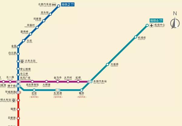 大连地铁二号线设车站29座:大连北站(可换乘大连地铁1号线),南关岭