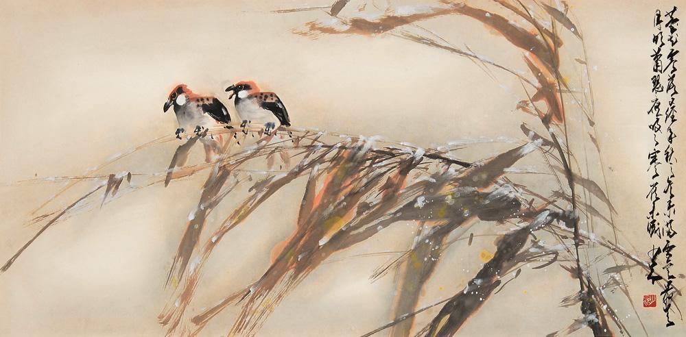 徐悲鸿对他的花鸟画赞赏有加岭南画派第二代佼佼者赵少昂