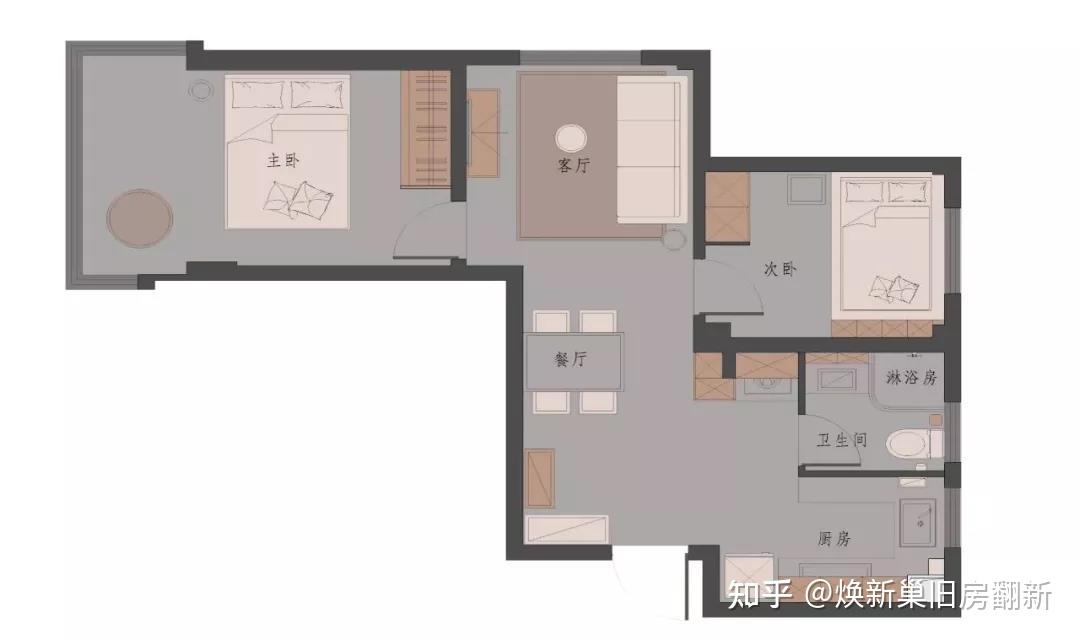 60m05小户型旧房改造将老破丑的小家变身成为个性复古的宜居空间