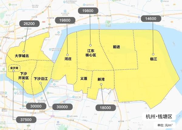 2021年杭州市行政区调整后房价最新限价图