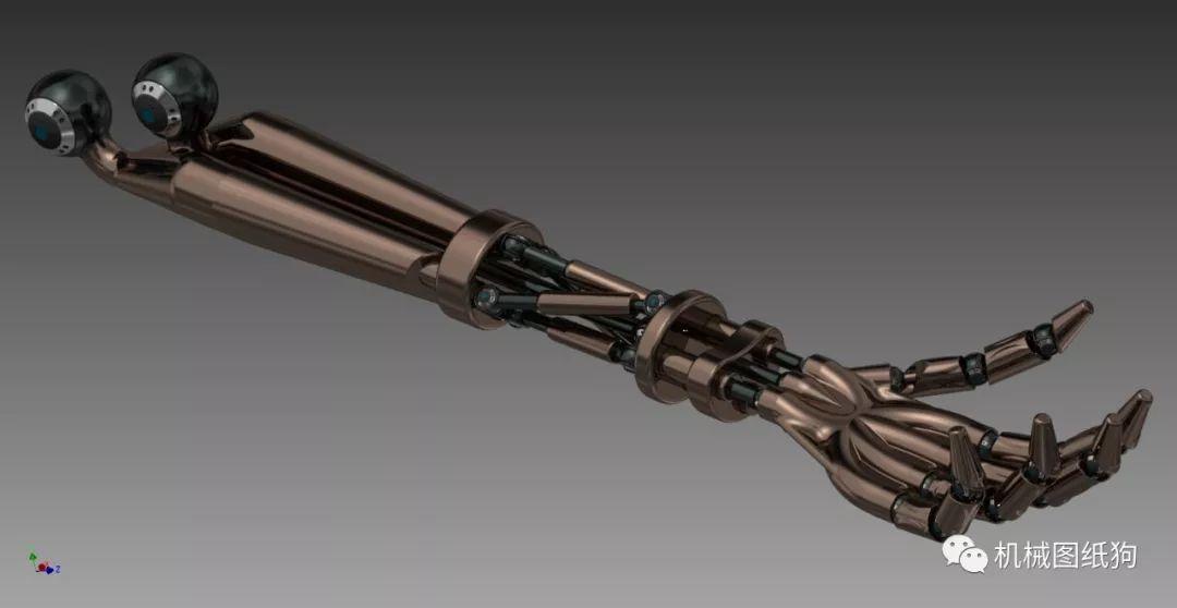 【机器人】forearm仿生机械手臂模型3d图纸 stp格式