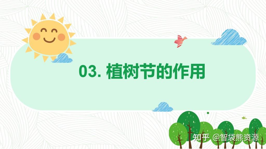 卡通风格的植树节主题班会ppt