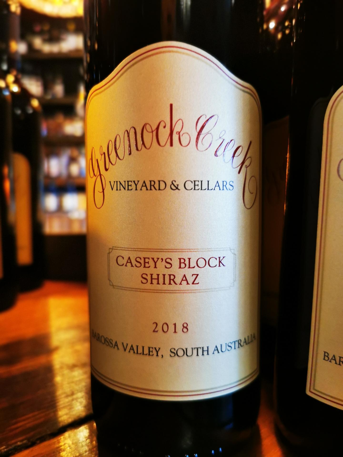 greenock creek casey"s blocks shiraz 格里乐溪凯西西拉2018