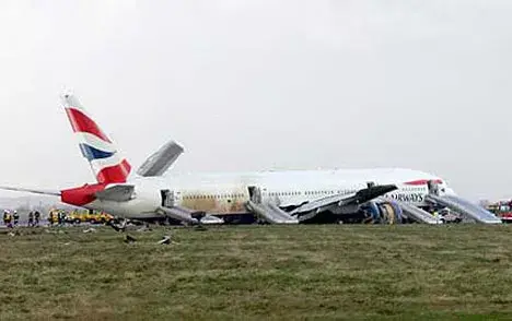 资料图:英国航空38号航班事故现场