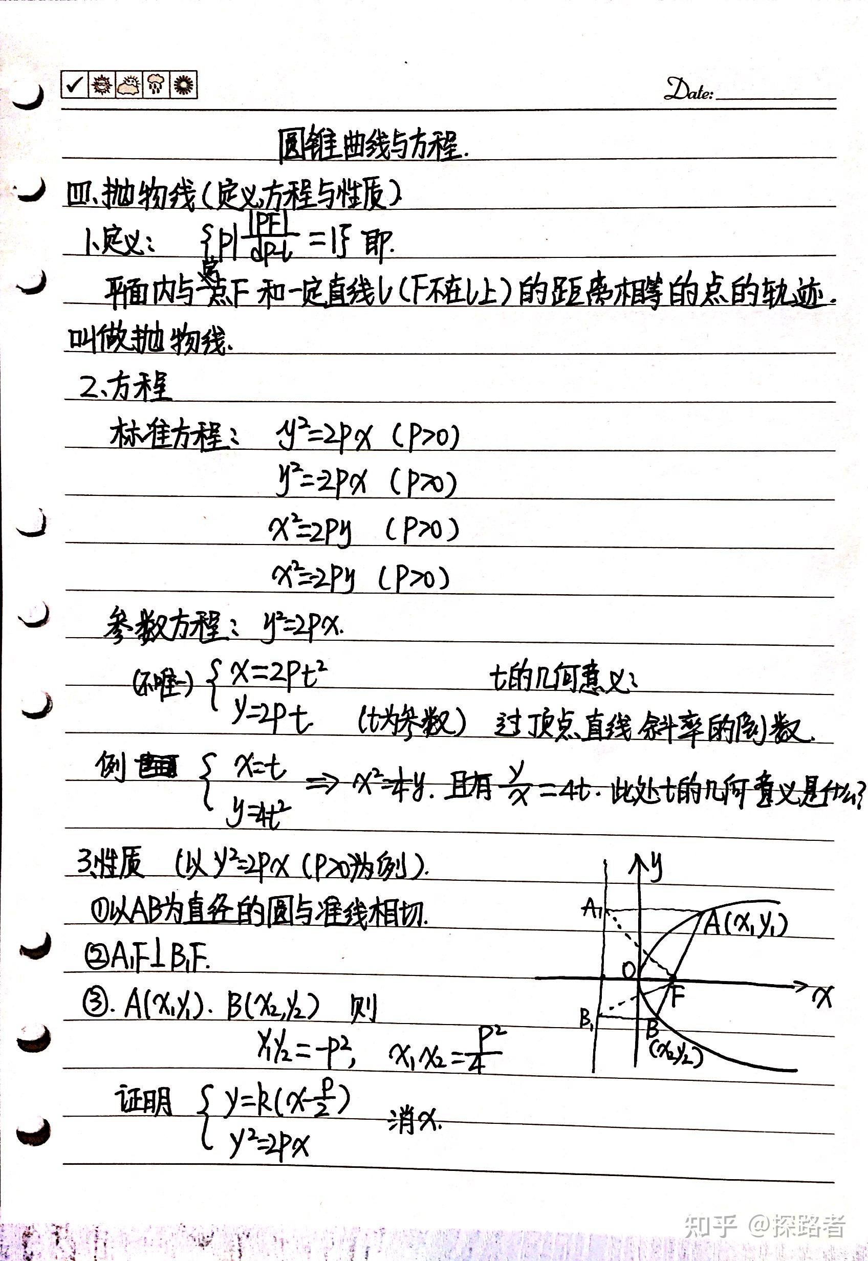 该部分知识点包含了椭圆,双曲线,抛物线等相关知识点.探路者