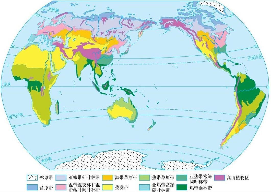 世界陆地自然带有哪些类型,这些陆地自然带的分布有什么规律?