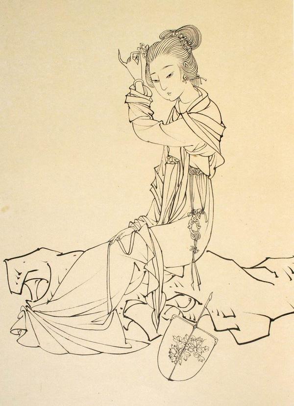 我的理解是这类风格的线稿在技法上更类似于中国画的"白描",参考工笔