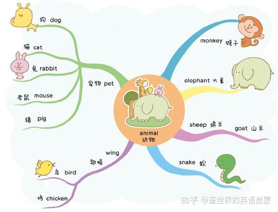 漫画思维导图记单词适合3岁小学