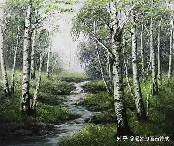 绘画教程43—山水画刀画经典的白桦林教程