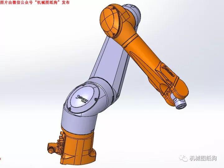 【机器人】staubli tx90工业机械臂外观模型3d图纸 solidworks设计